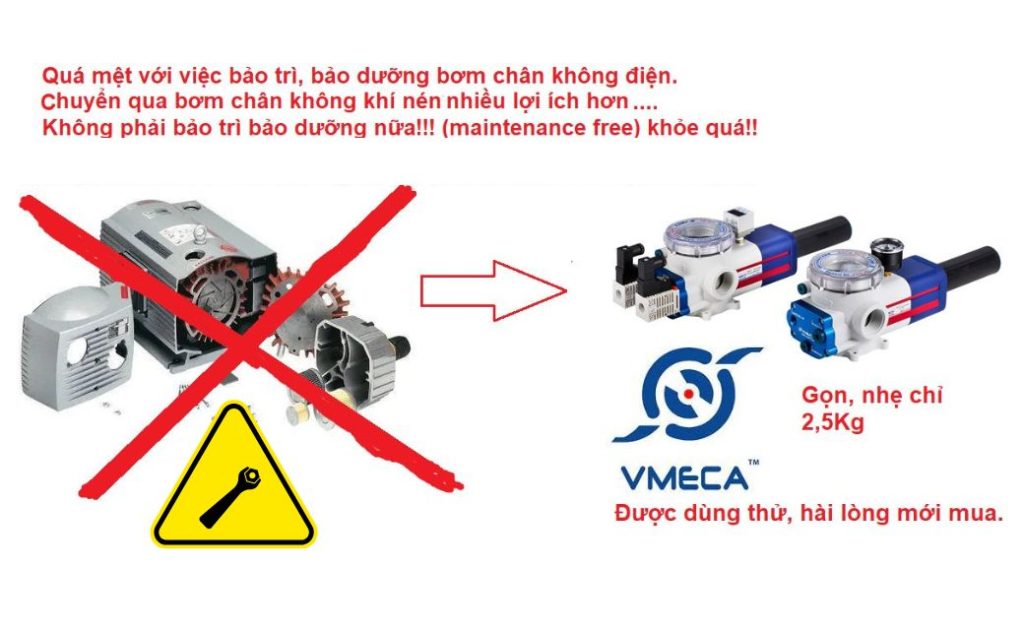 Bơm chân không VMECA giúp giảm việc bảo trì