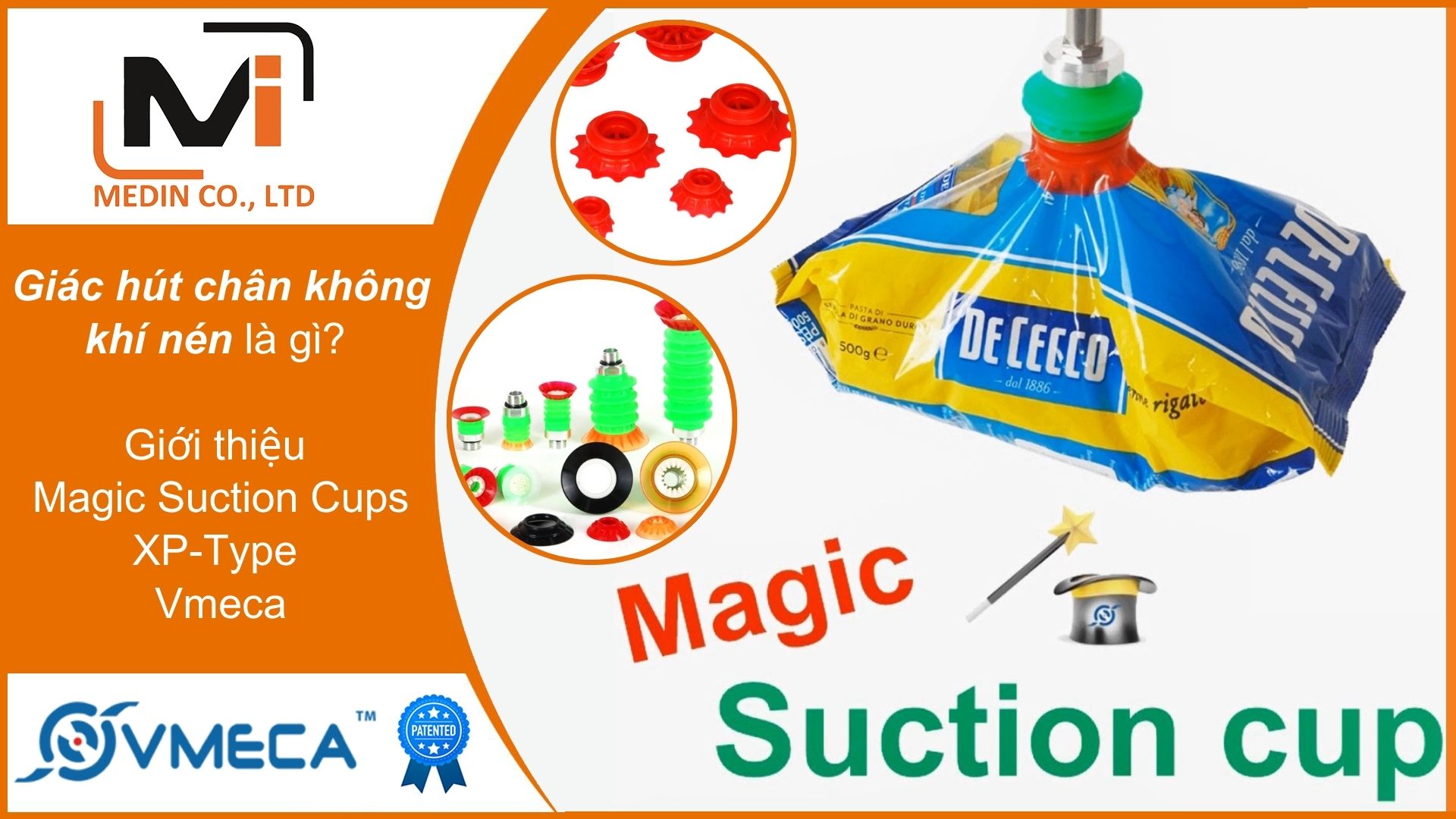 Giác hút chân không khí nén là gì Giới thiệu Magic Suction Cups XP-Type Vmeca