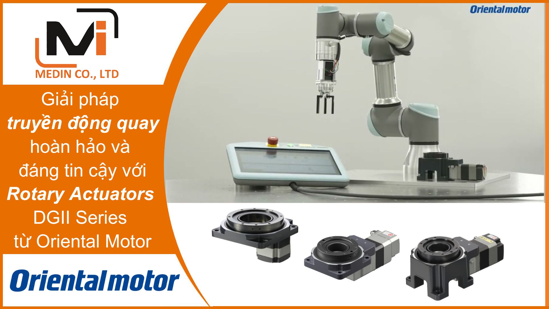 Giải pháp truyền động quay hoàn hảo và đáng tin cậy với Rotary Actuators DGII Series từ Oriental Motor