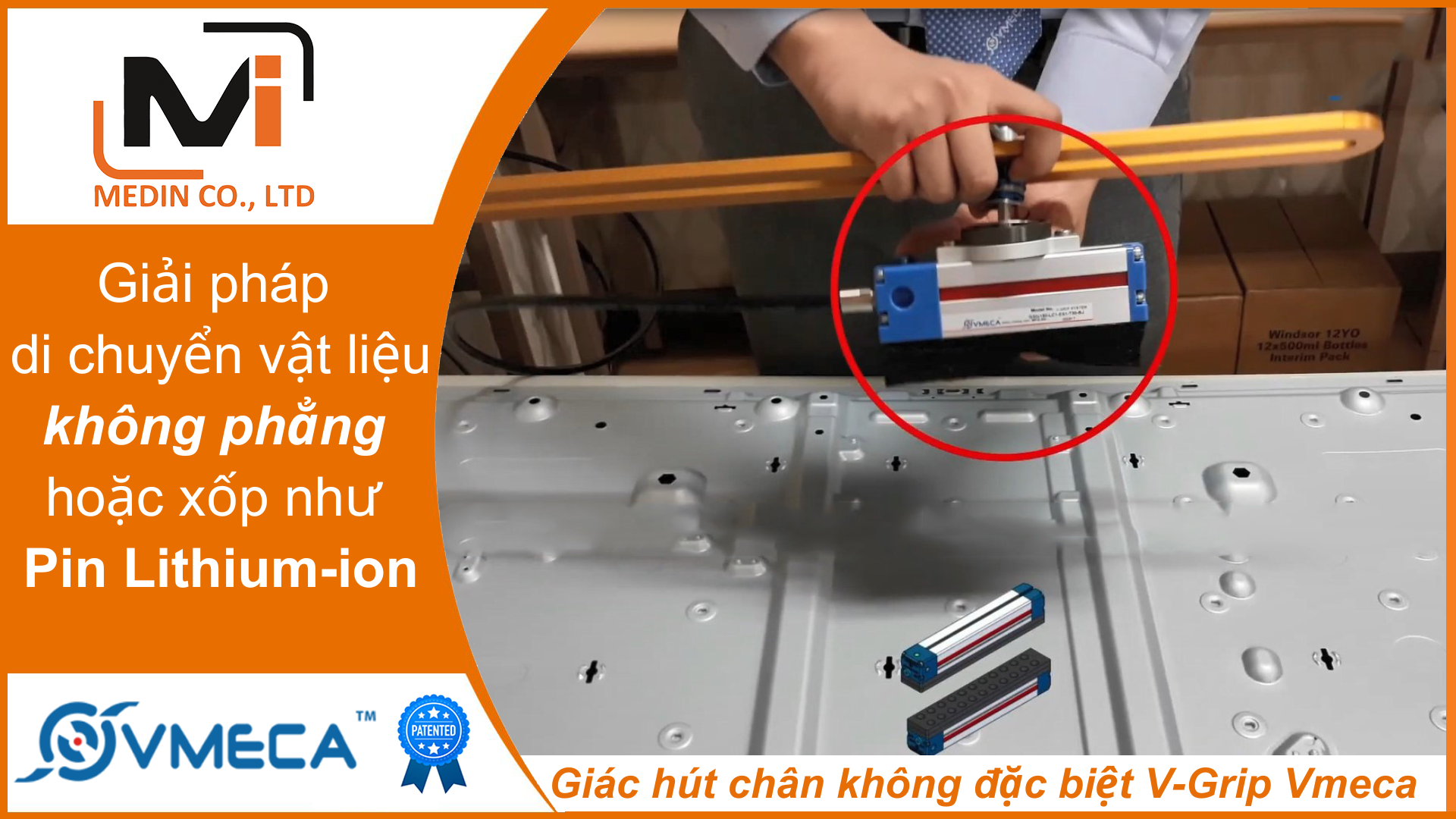 Giải pháp di chuyển vật liệu không phẳng Giác hút chân không V-Grip G30 Vmeca