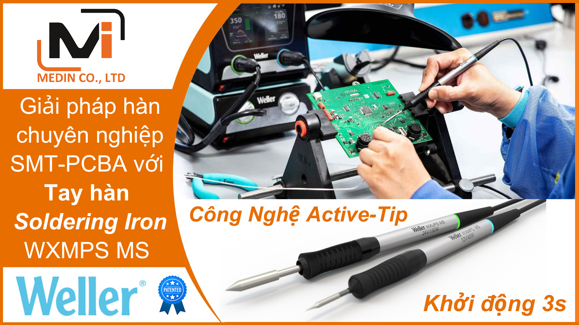 Giải pháp hàn chuyên nghiệp cho SMT-PCBA với Tay hàn Soldering Iron WXMPS MS Weller
