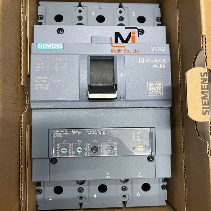 Siemens Aptomat khối 3VA2463-5HN32-0AA0 3P 630A 55kA Điện áp 440VAC