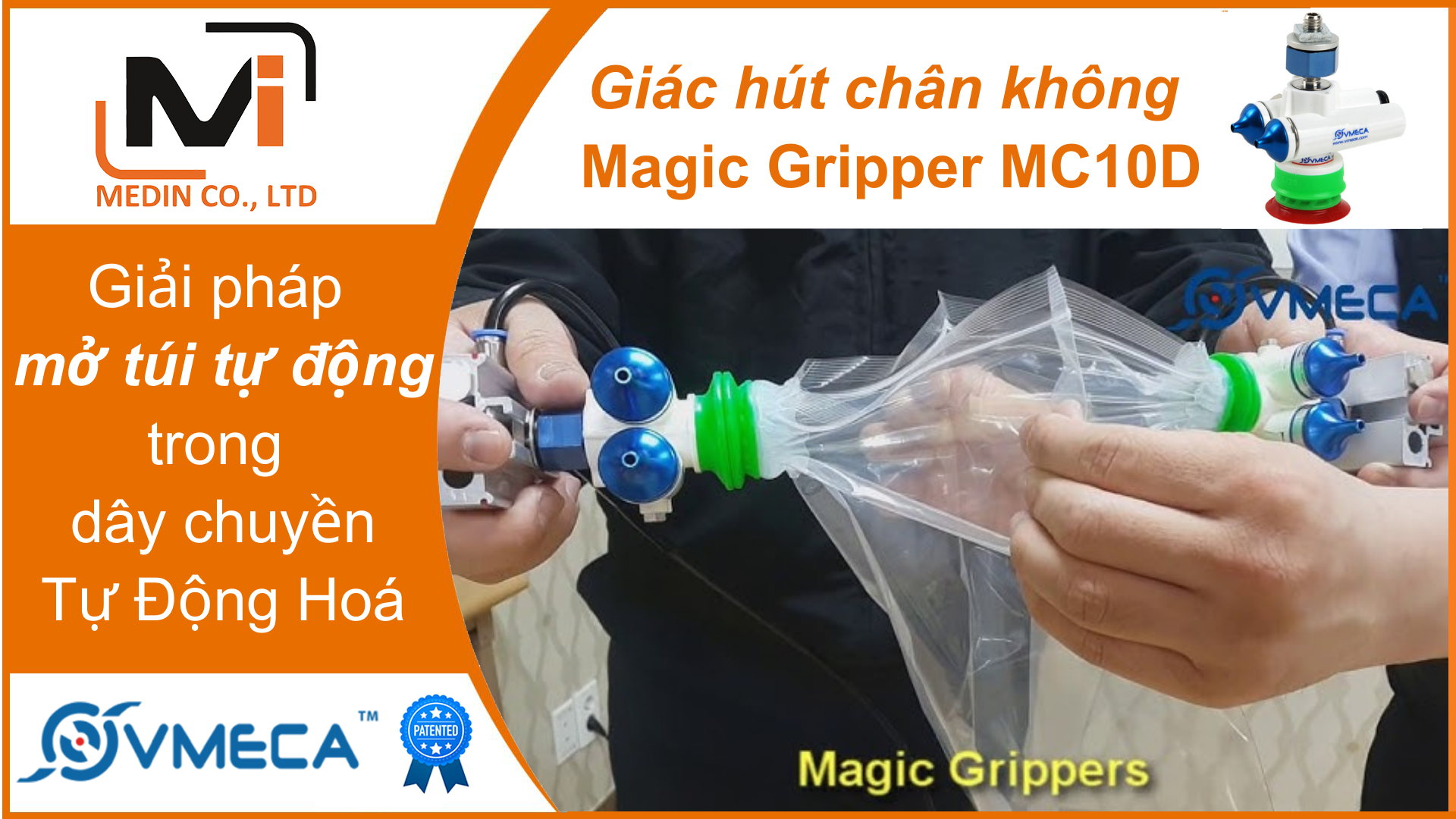 Giải pháp mở túi tự động với Giác hút chân không Suction Cup MC10D