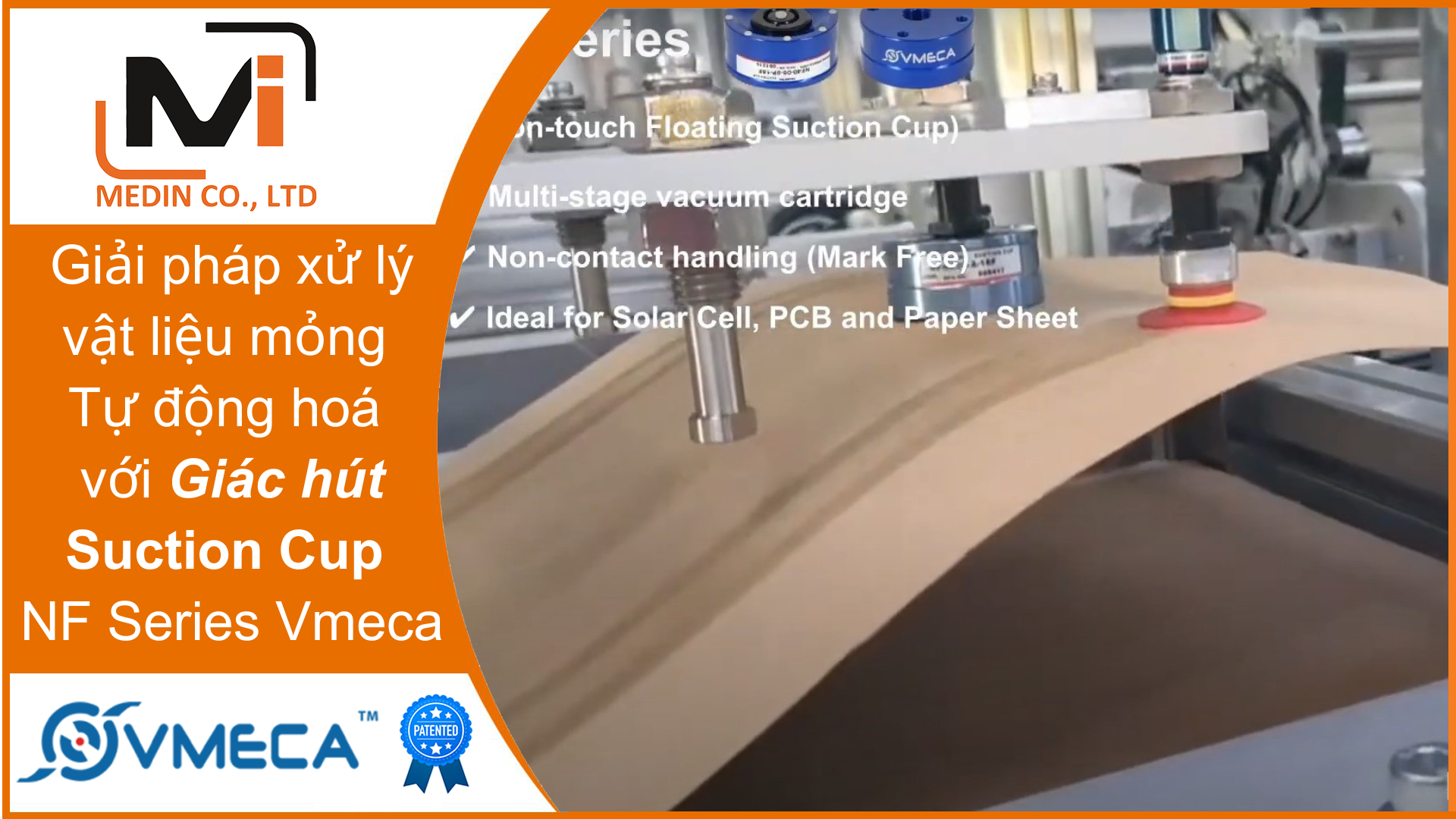 Giải pháp xử lý vật liệu mỏng trong Tự động hoá với Giác hút Suction Cup NF Series Vmeca