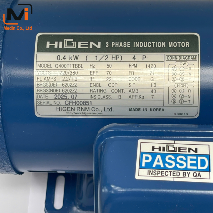 Higen 3 Phase Induction Motor Q400T1TBBL