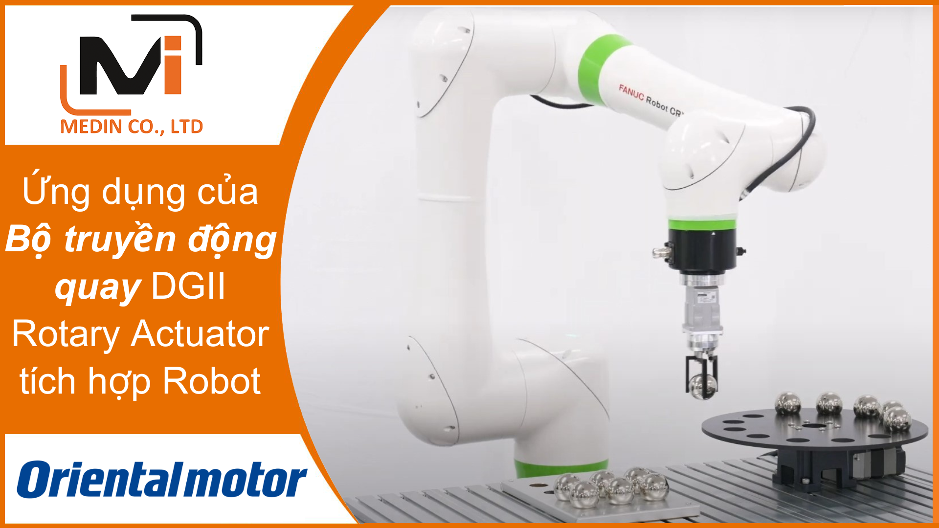 Ứng dụng của Bộ truyền động quay rỗng Rotary Actuator DGII Oriental Motor tích hợp Robot