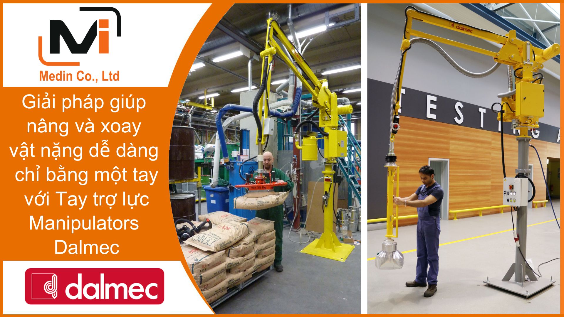 Tay trợ lực Manipulators Dalmec - trợ thủ đắc lực trong dây chuyền sản xuất