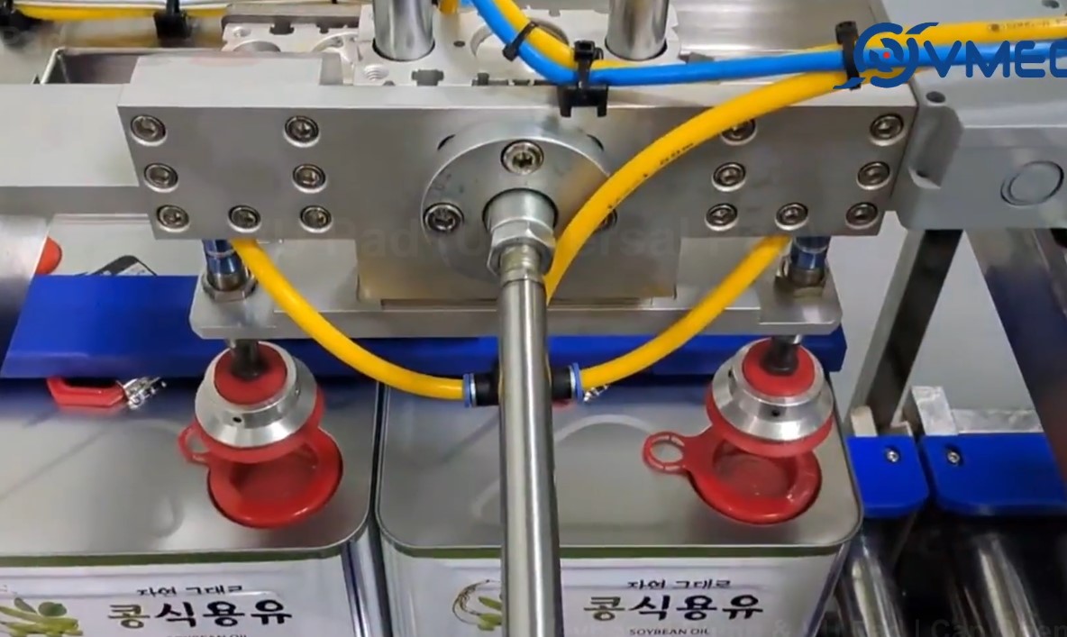 Giải pháp đóng nắp hộp dầu ăn tự động với Bơm Chân Không Keyboard Pump VKX74 của Vmeca