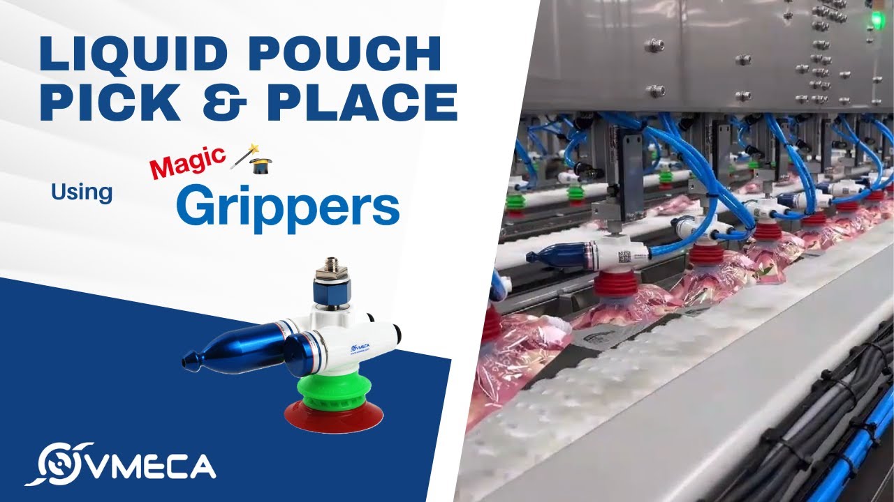 Giải pháp xử lý túi mềm trong dây chuyền đóng gói thực phẩm với Giác hút chân không MC25C của Vmeca