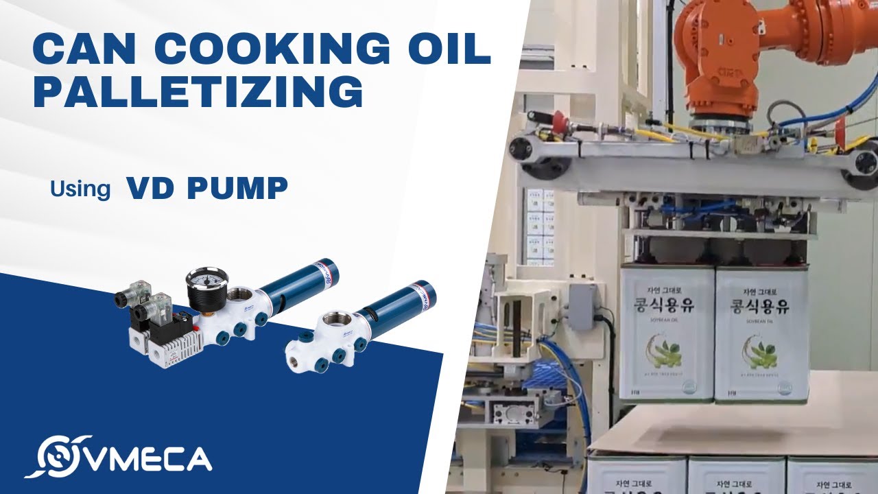 Giải pháp đóng gói hộp dầu ăn tự động với Bơm chân không khí nén VD Pump VD303S của Vmeca