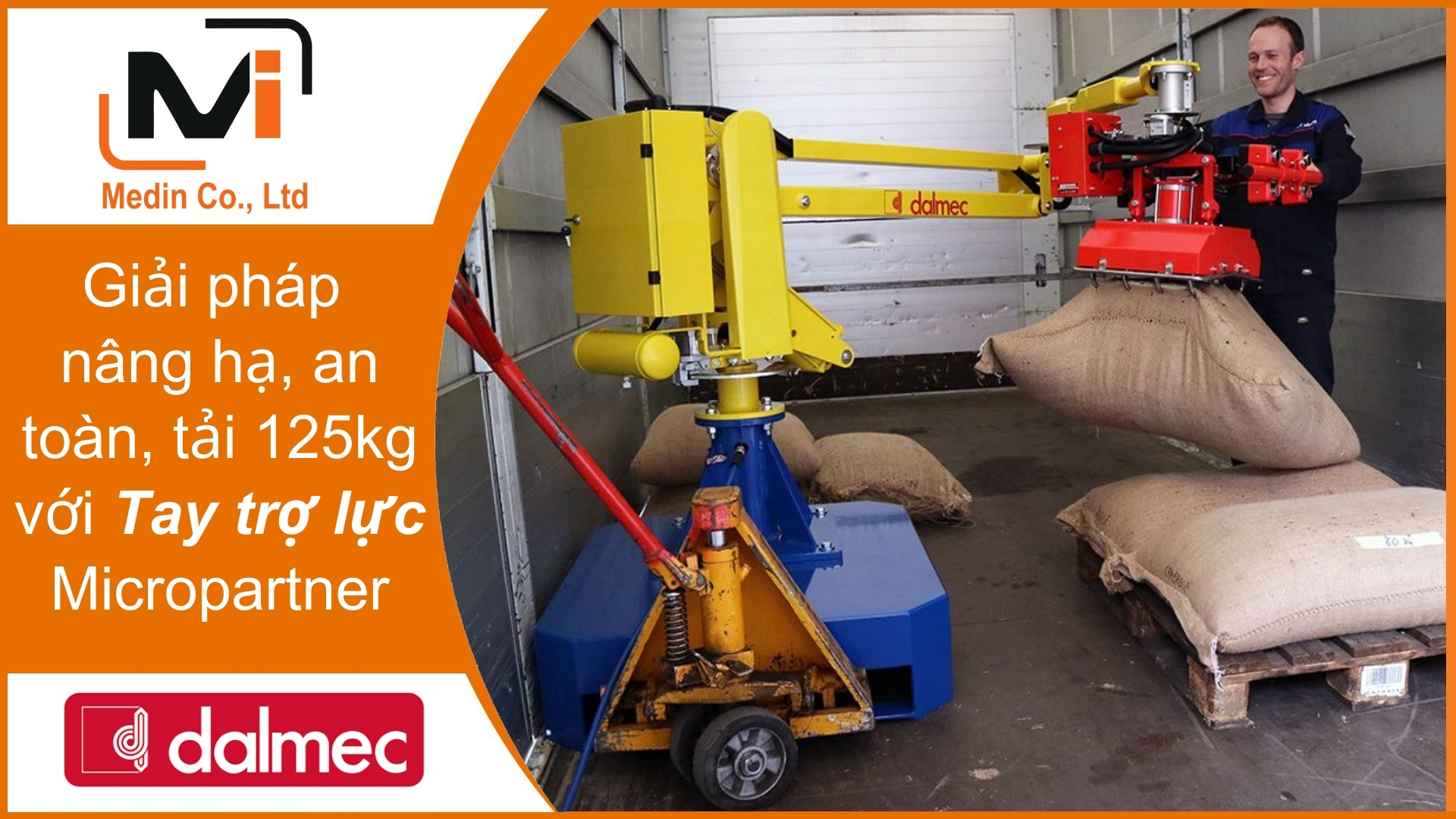 Tay trợ lực Micropartner Dalmec – giải pháp nâng hạ an toàn, tải 125kg
