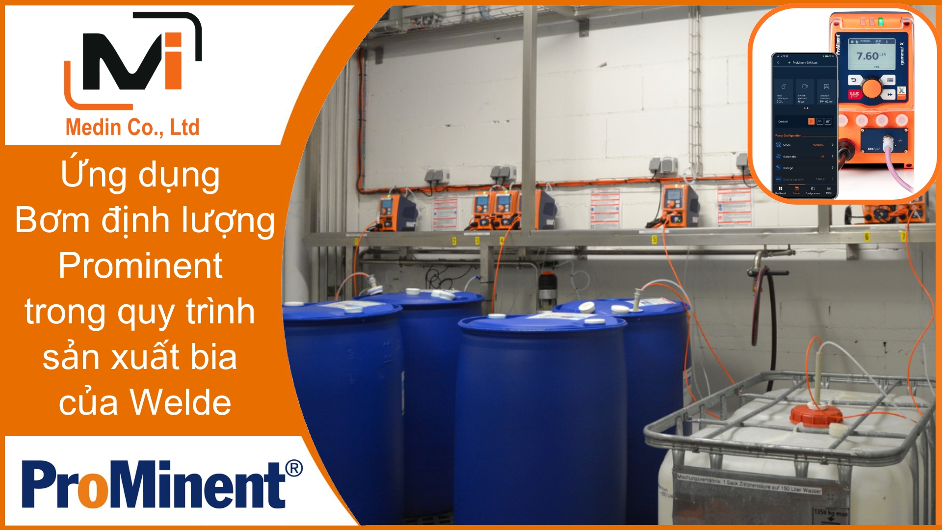 Ứng dụng Bơm định lượng Prominent trong quy trình sản xuất bia của Welde với công nghệ hiện đại của Meter Pump gammaX