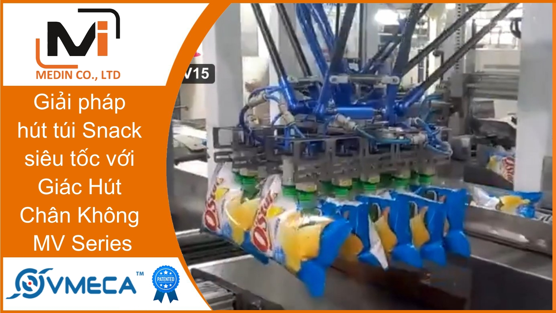 Giải pháp hút túi Snack siêu tốc với Giác Hút Chân Không MV Series Vmeca
