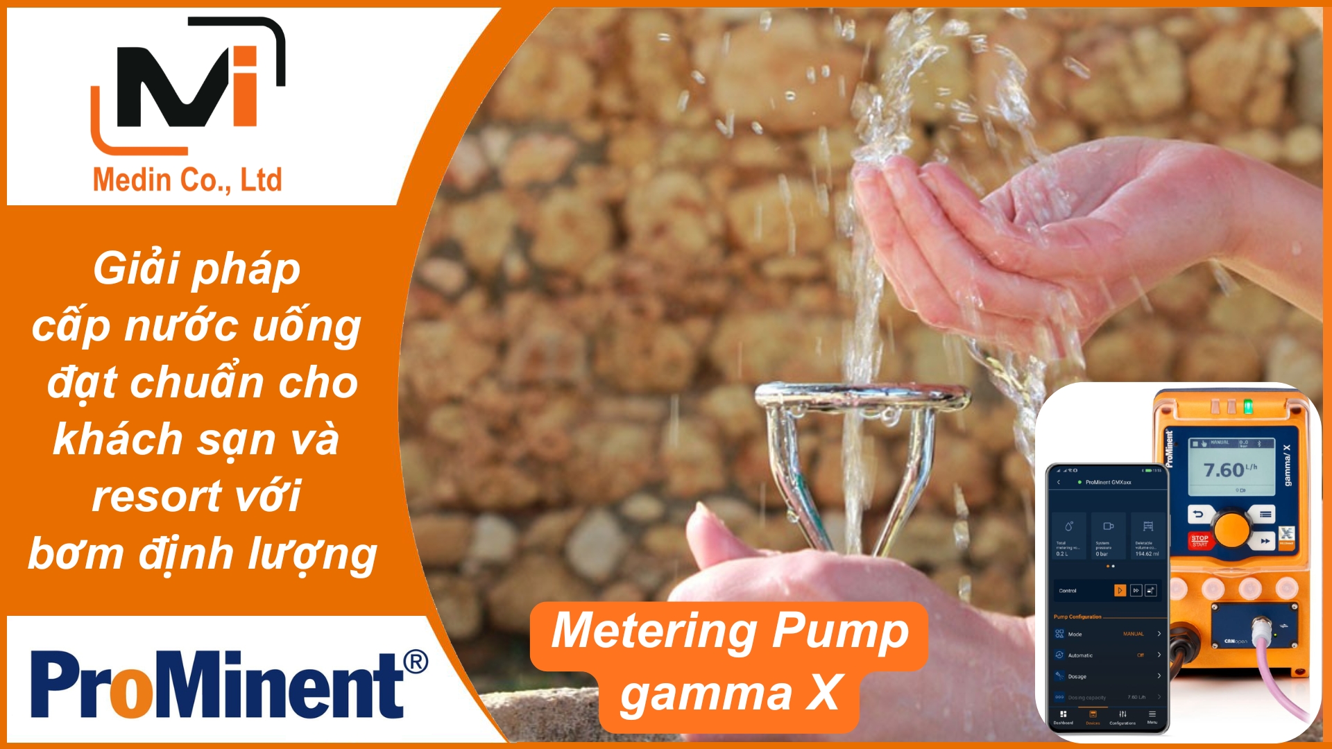 Giải pháp cấp nước uống đạt chuẩn cho khách sạn và resort với bơm định lượng Prominent Metering Pump gamma X
