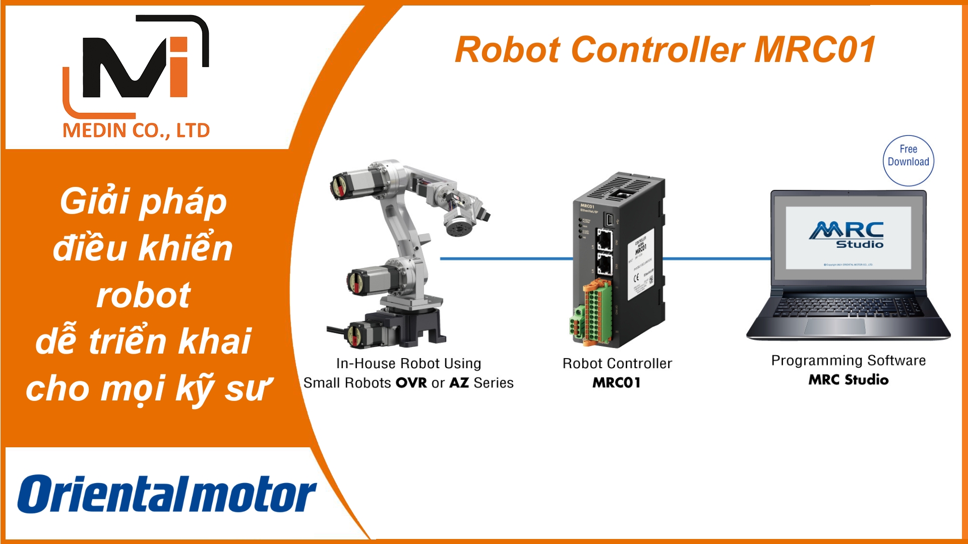Giải pháp điều khiển robot dễ triển khai cho mọi kỹ sư với Robot Controller MRC01 của Oriental Motor