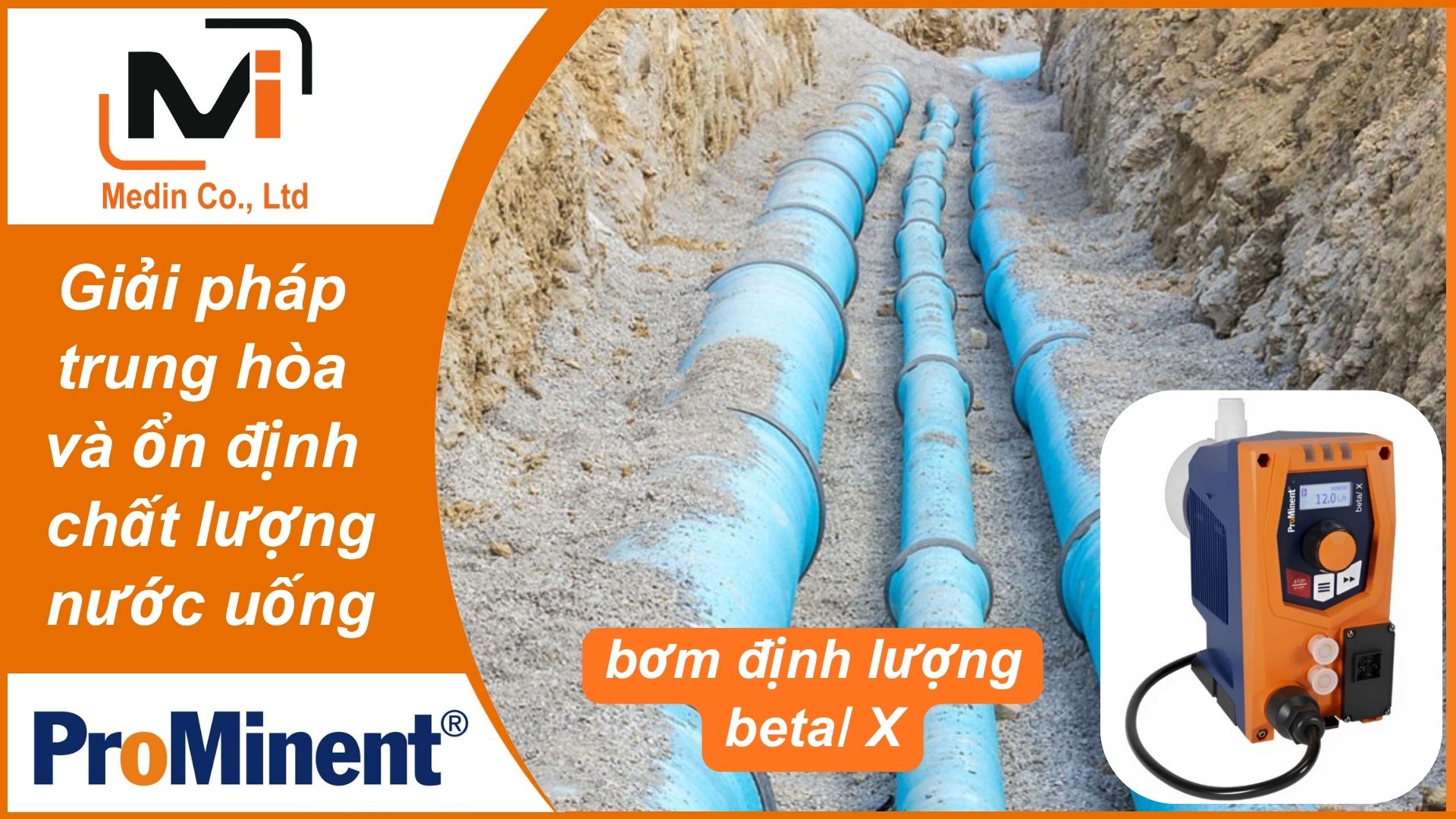 Giải pháp trung hòa và tăng độ cứng nước uống với bơm định lượng Prominent Metering Pump beta X