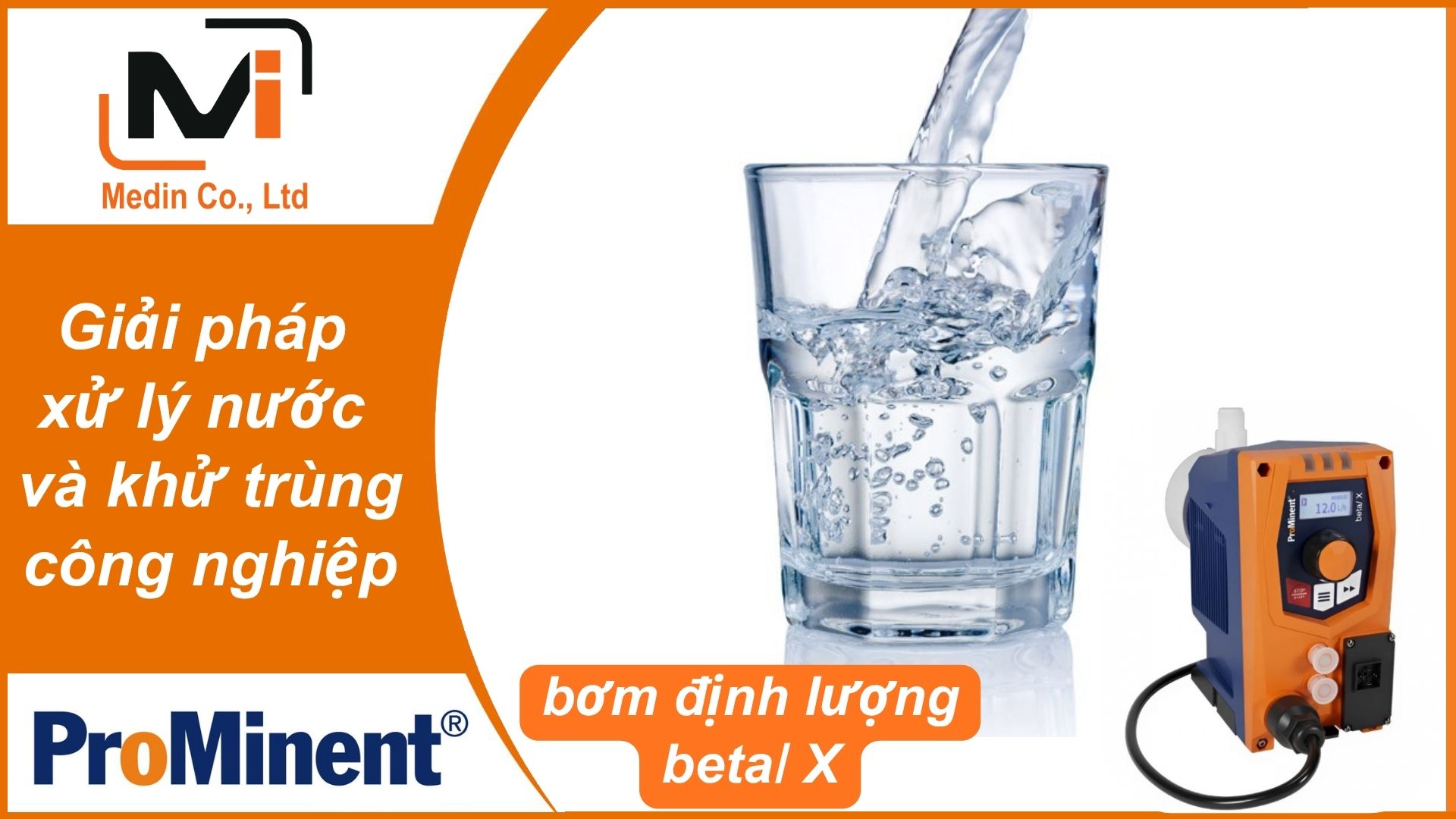 Giải pháp xử lý nước và khử trùng công nghiệp với bơm định lượng Prominent Metering Pump beta X