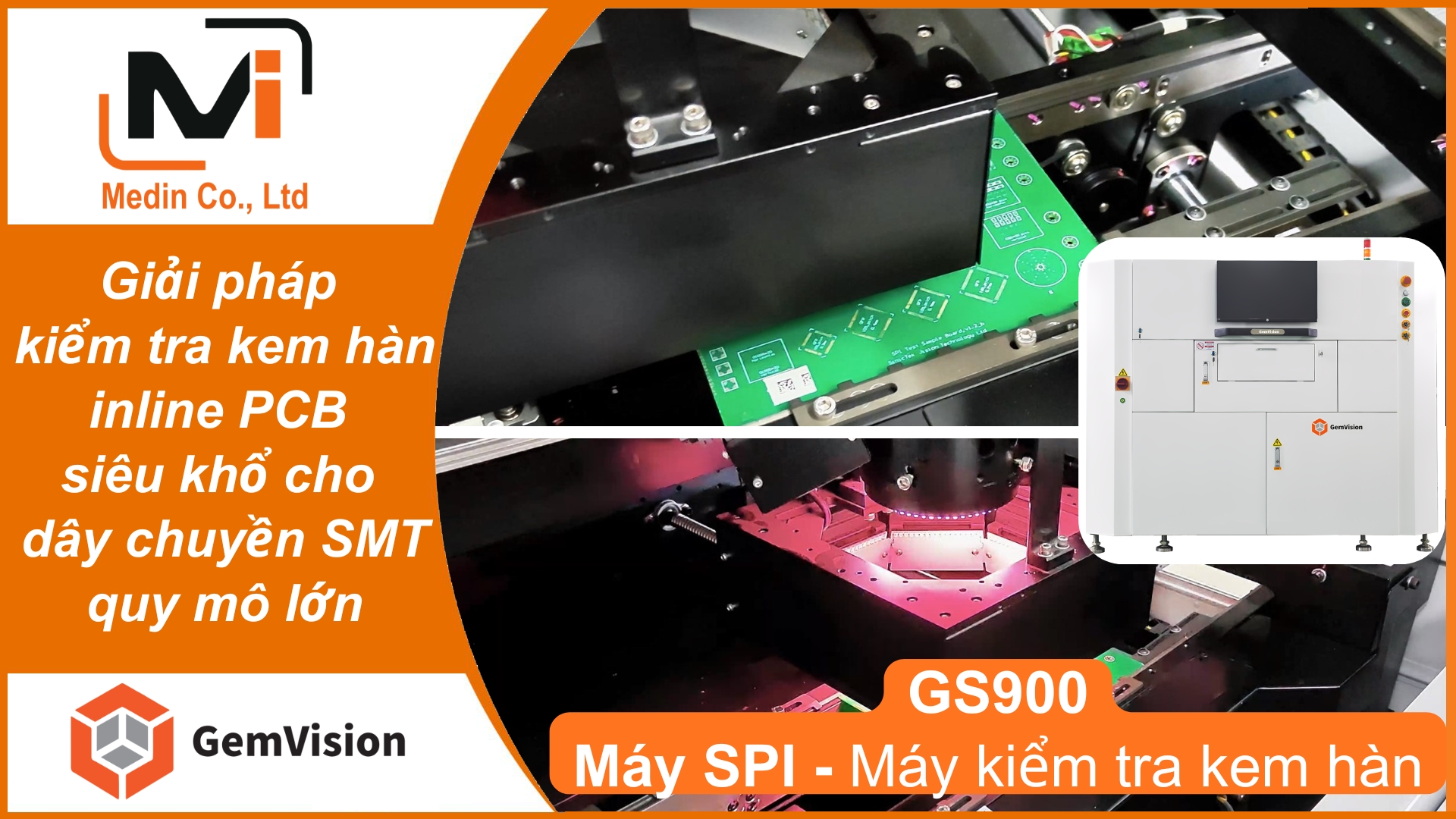 Giải pháp kiểm tra kem hàn inline PCB siêu khổ cho dây chuyền SMT quy mô lớn với máy SPI GS900 của Gemvision