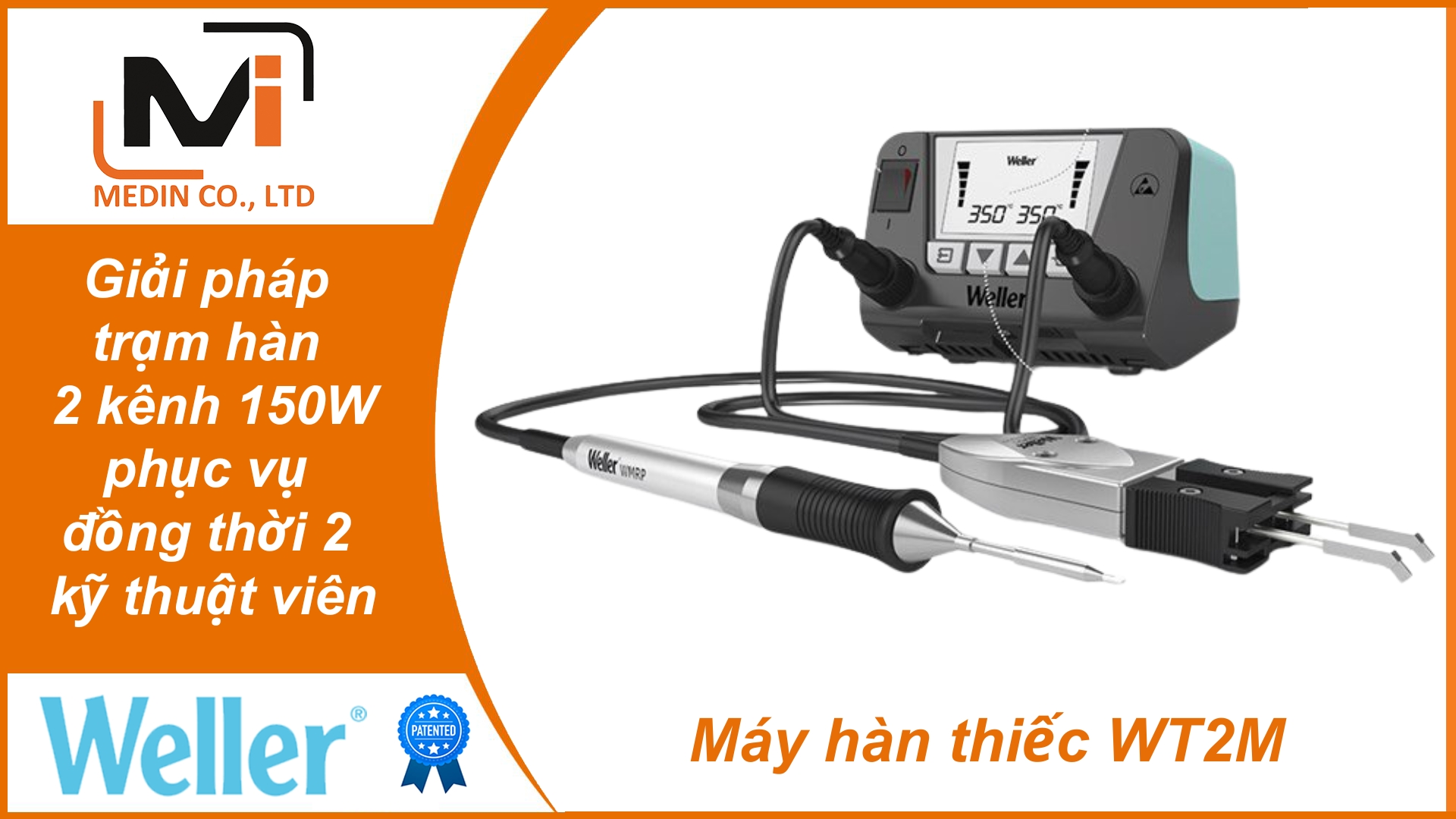 Giải pháp trạm hàn 2 kênh 150W phục vụ đồng thời 2 kỹ thuật viên với Máy hàn thiếc Weller WT2M