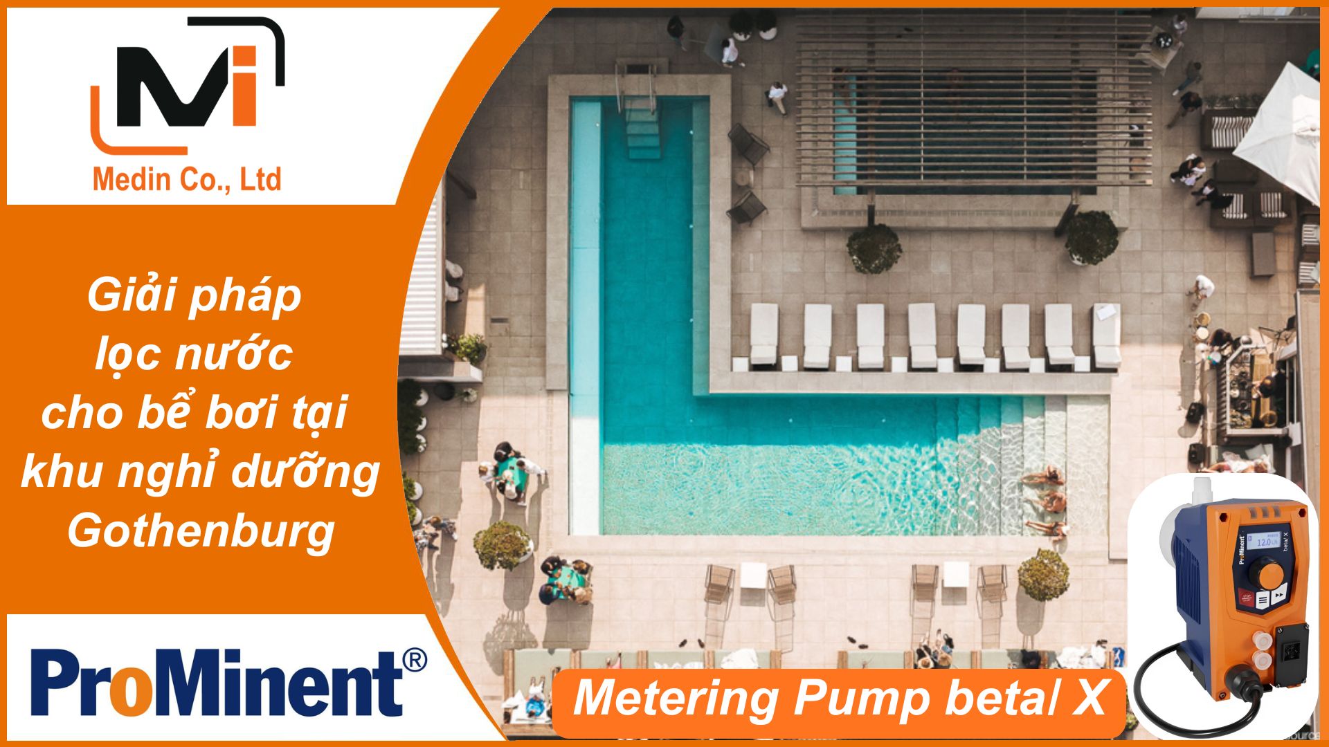 Giải pháp lọc nước cho bể bơi tại khu nghỉ dưỡng Gothenburg nhờ bơm định lượng Prominent Metering Pump beta X